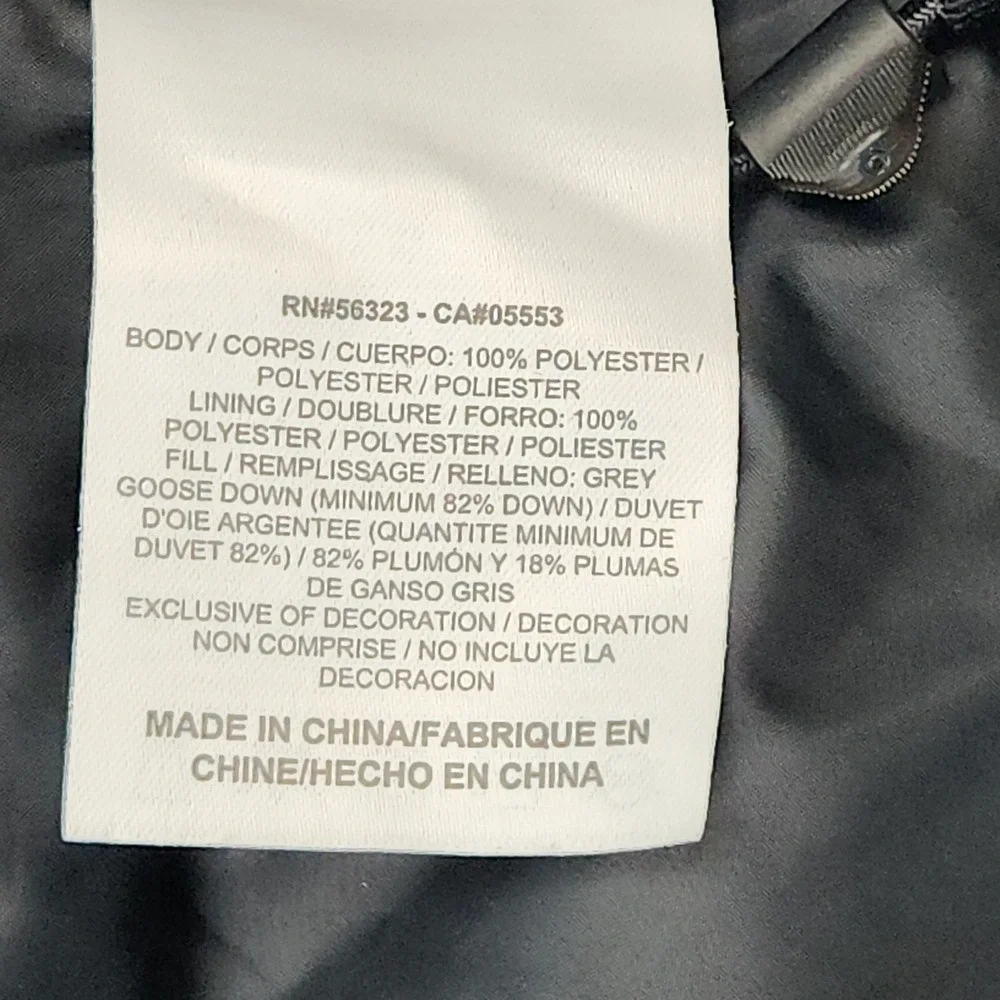 Nike Sportswear Puffer Vest Sz M Grey Heather Insulated Goose Down Ribbed Collar